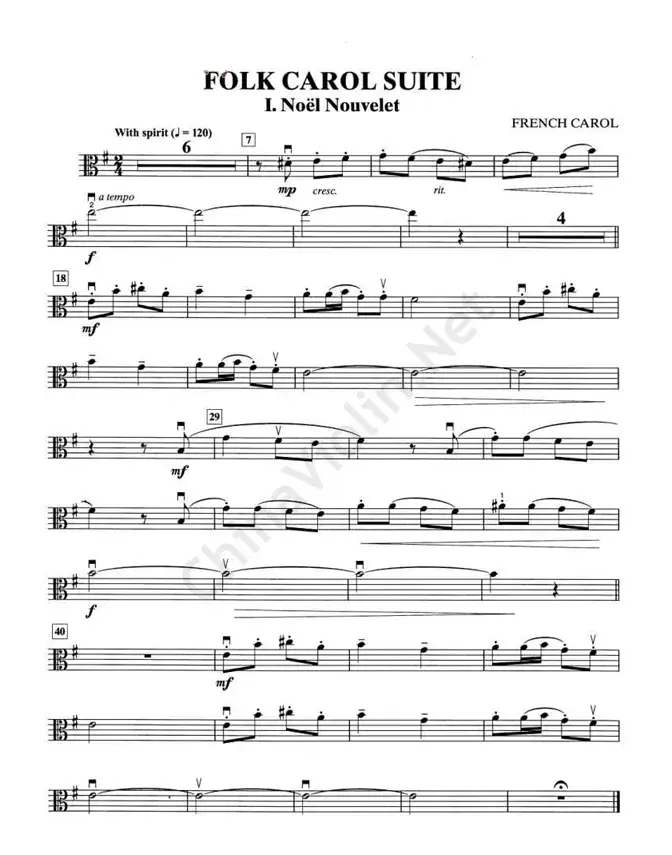 folk carol suite i.noel nouvelet（中提琴、小提琴谱）