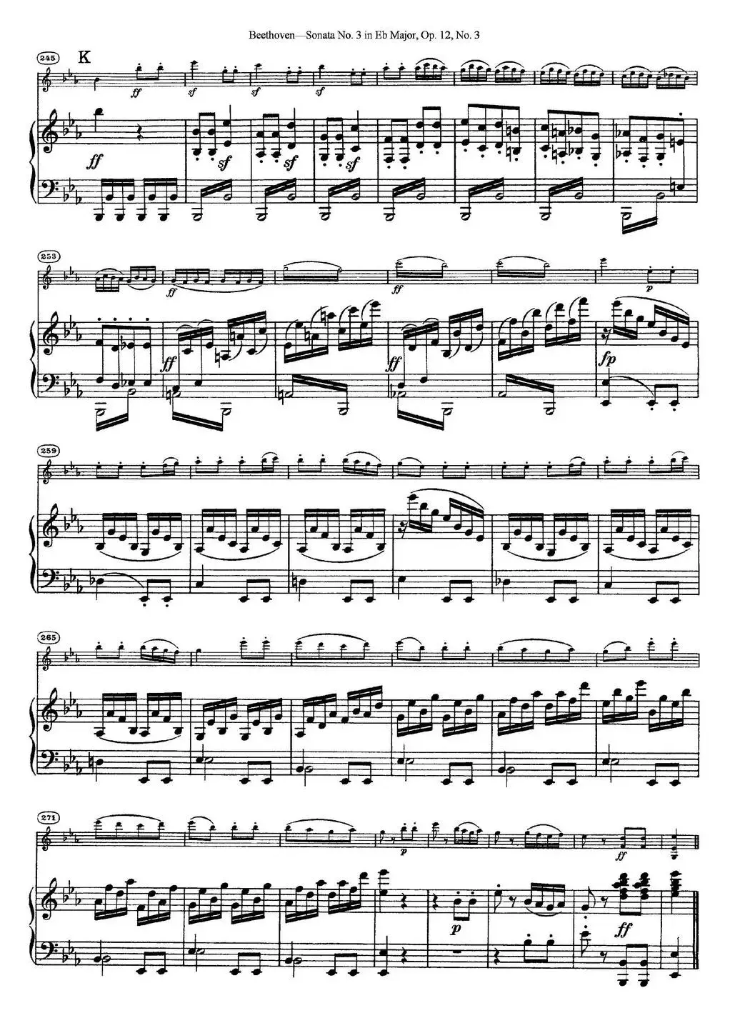 Violin Sonata No.3 in Eb Major Op.12 No.3（小提琴+钢琴伴奏）