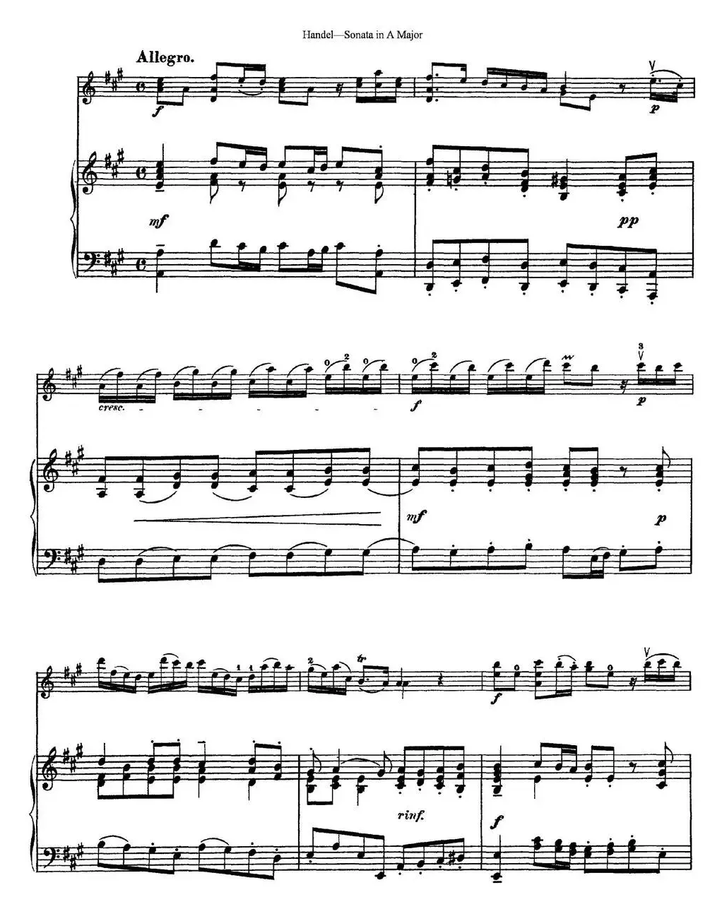 Violin Sonata No.5 in A major（小提琴+钢琴伴奏）