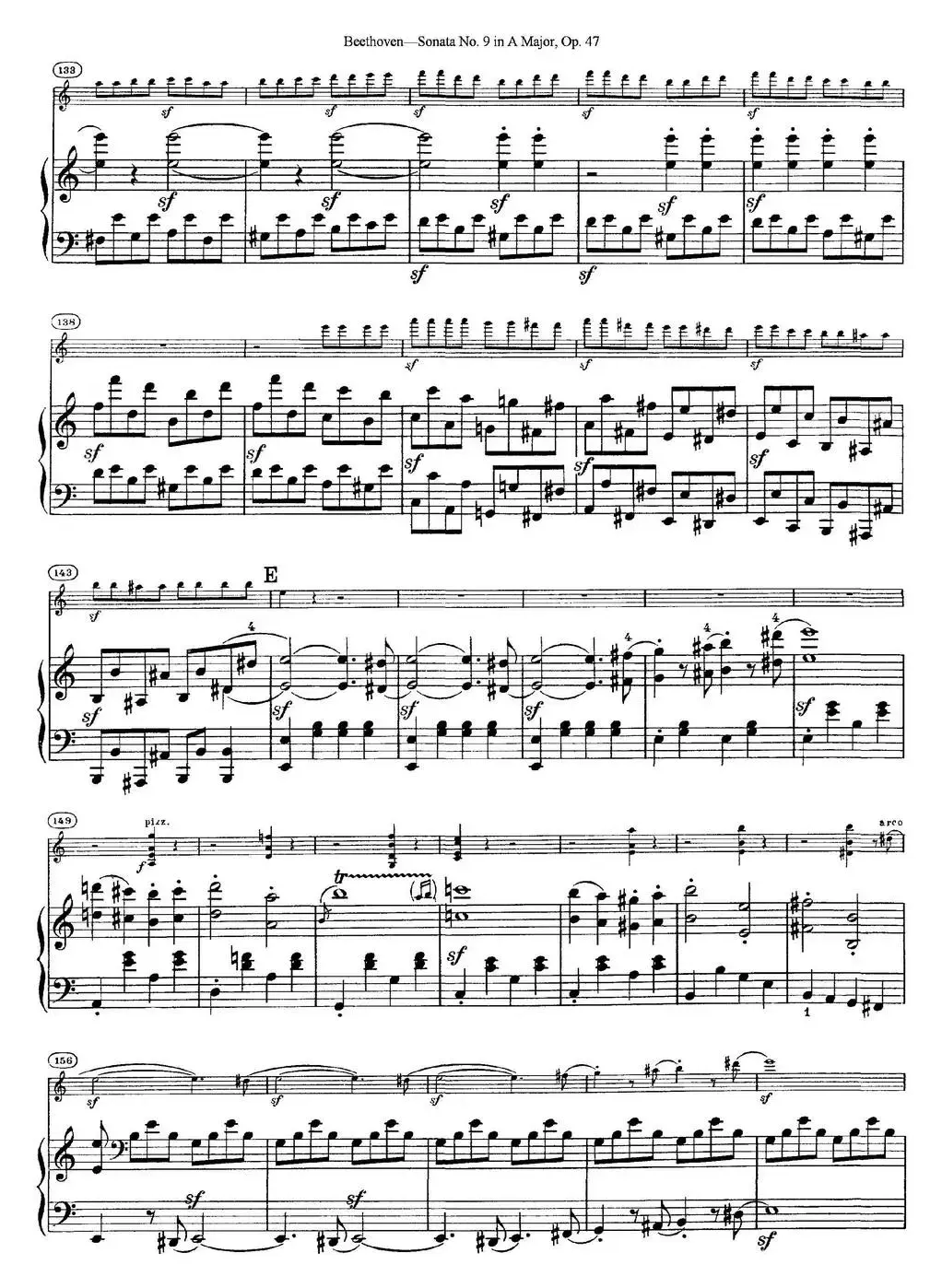 Violin Sonata No.9 in A Major Op.47（小提琴+钢琴伴奏）