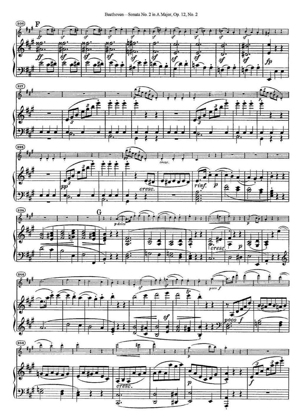 Violin Sonata No.2 in A Major Op.12 No.2（小提琴+钢琴伴奏）