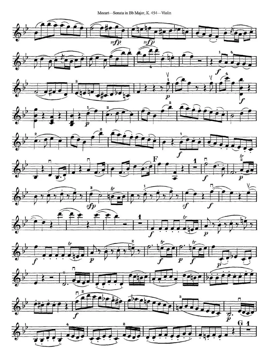 Violin Sonata in Bb Major K.454