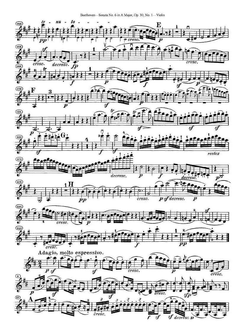 Sonata No.6 in A Major，Op.30，No.1（第六号小提琴奏鸣曲A大调op.）