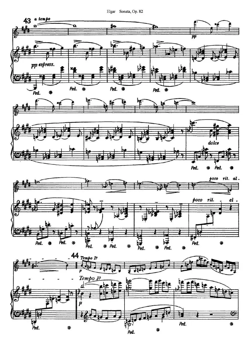 Violin Sonata Op.82（小提琴+钢琴伴奏）