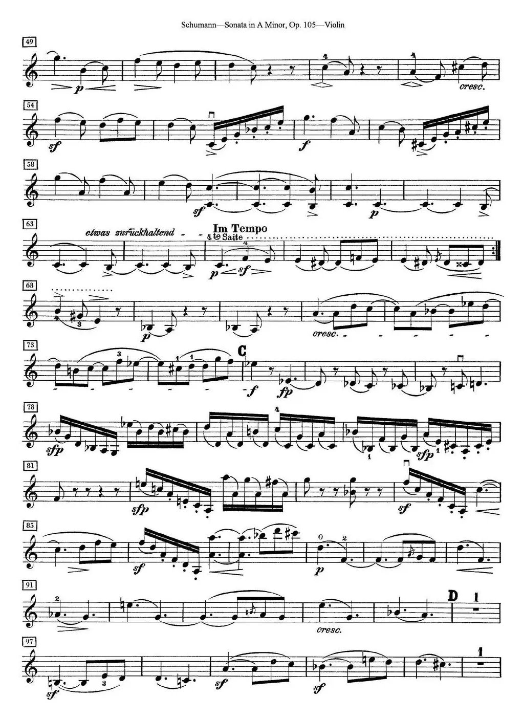 Violin Sonata in A minor Op.105