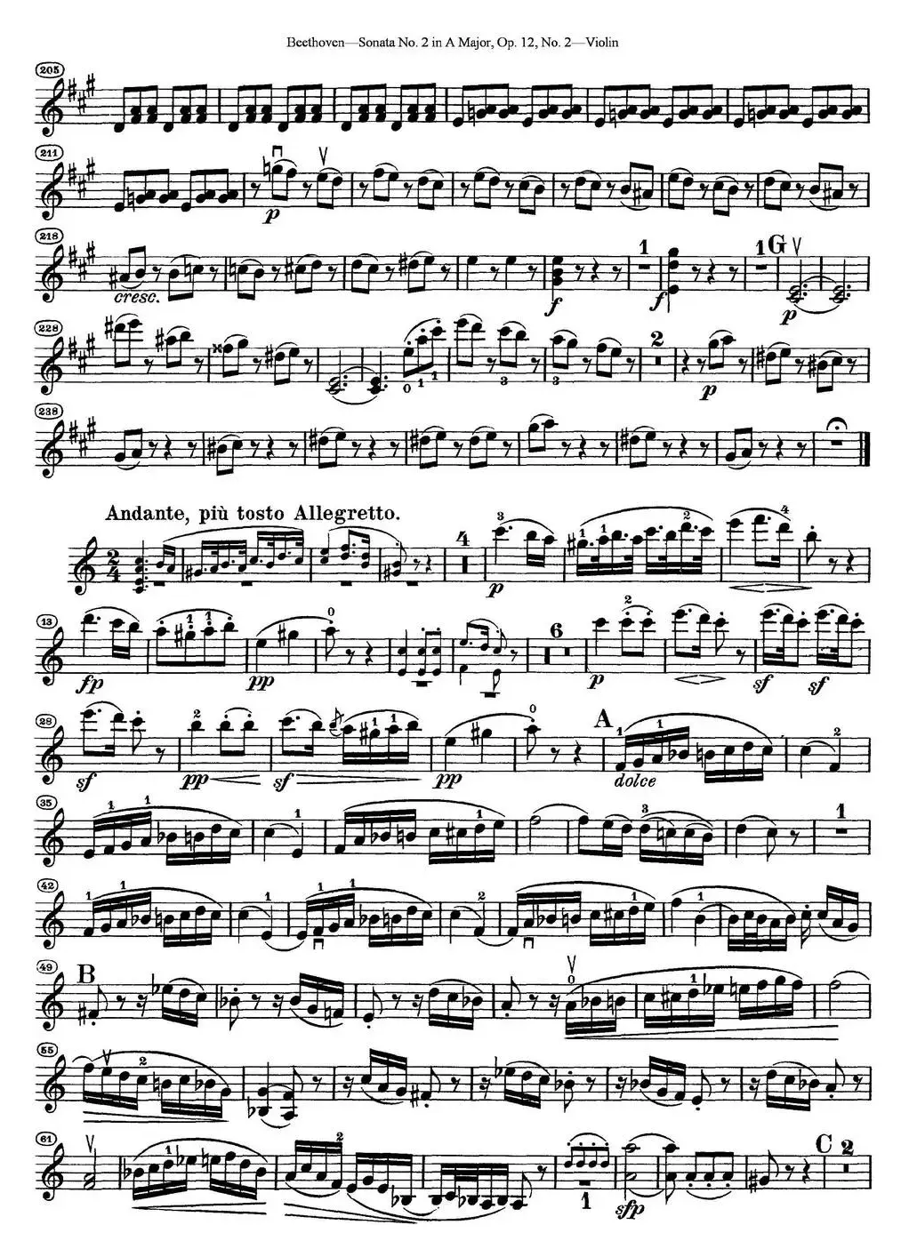 Violin Sonata No.2 in A Major Op.12 No.2