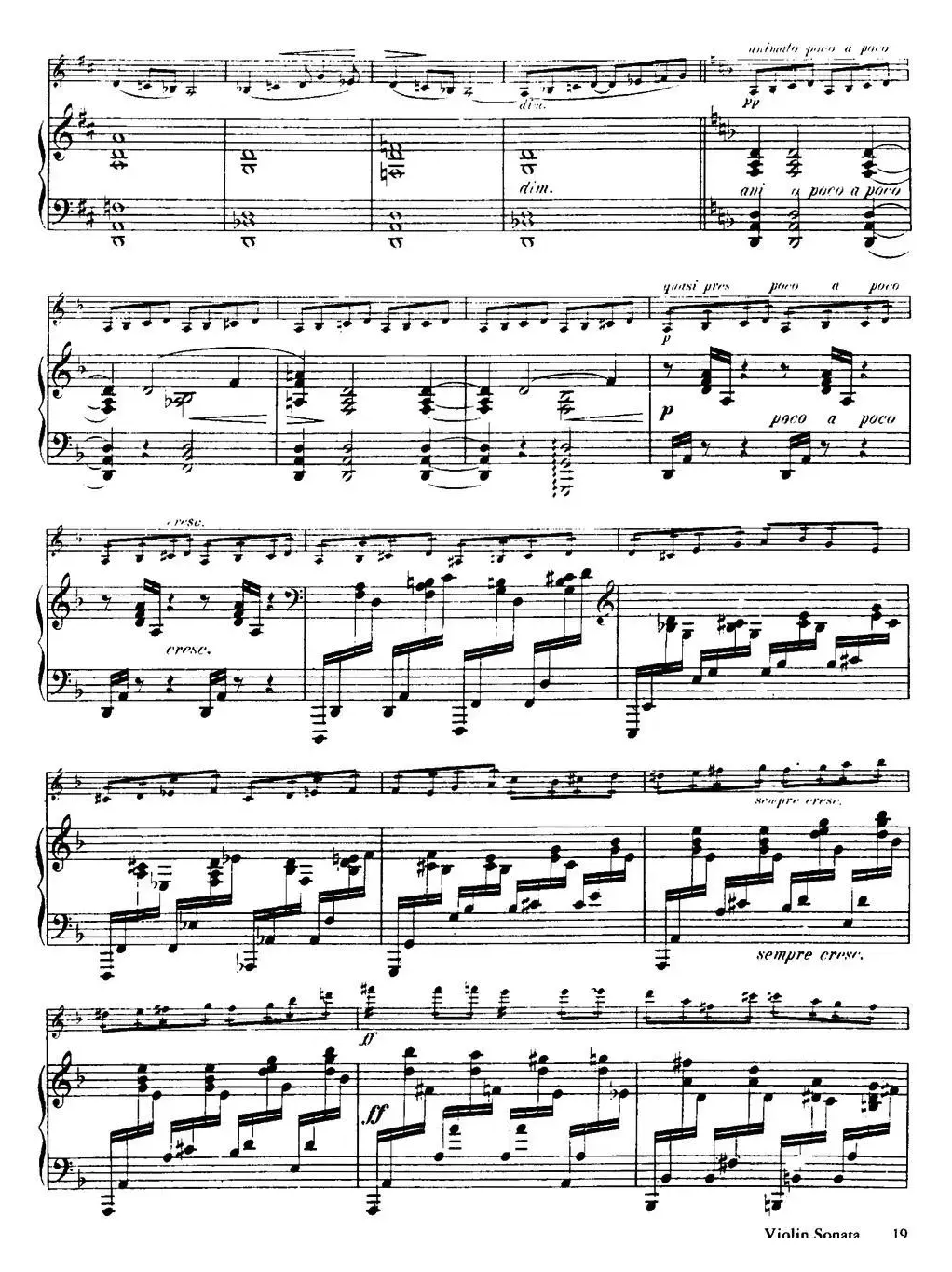 法朗克《A大调小提琴奏鸣曲》（II）（小提琴+钢琴伴奏）