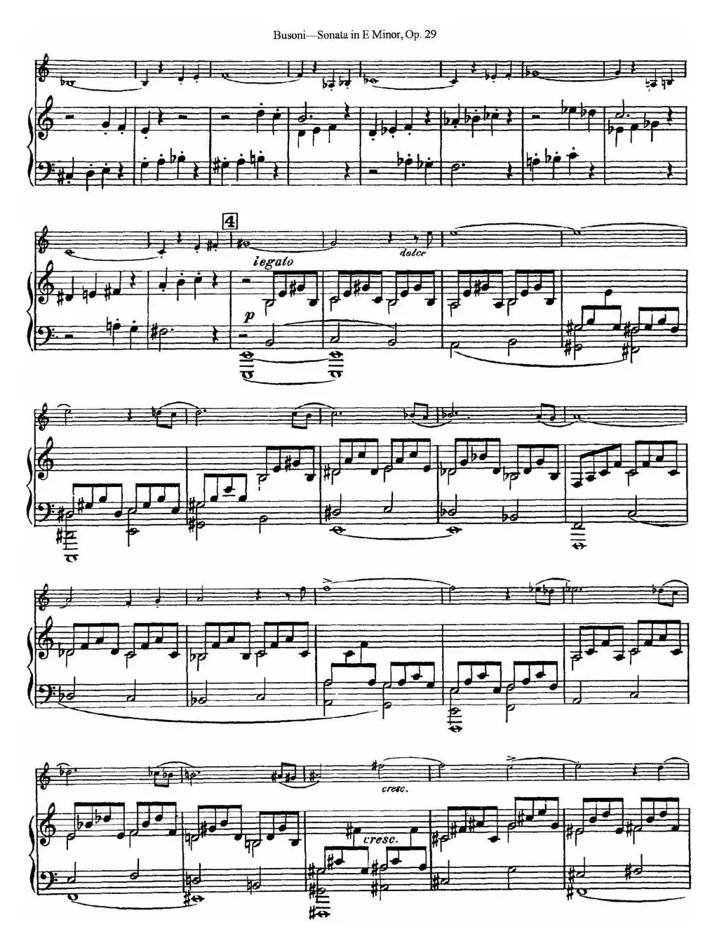 Violin Sonata No.1 in E Minor Op.29（小提琴+钢琴伴奏）