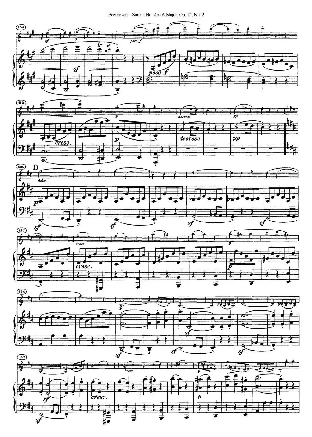 Violin Sonata No.2 in A Major Op.12 No.2（小提琴+钢琴伴奏）