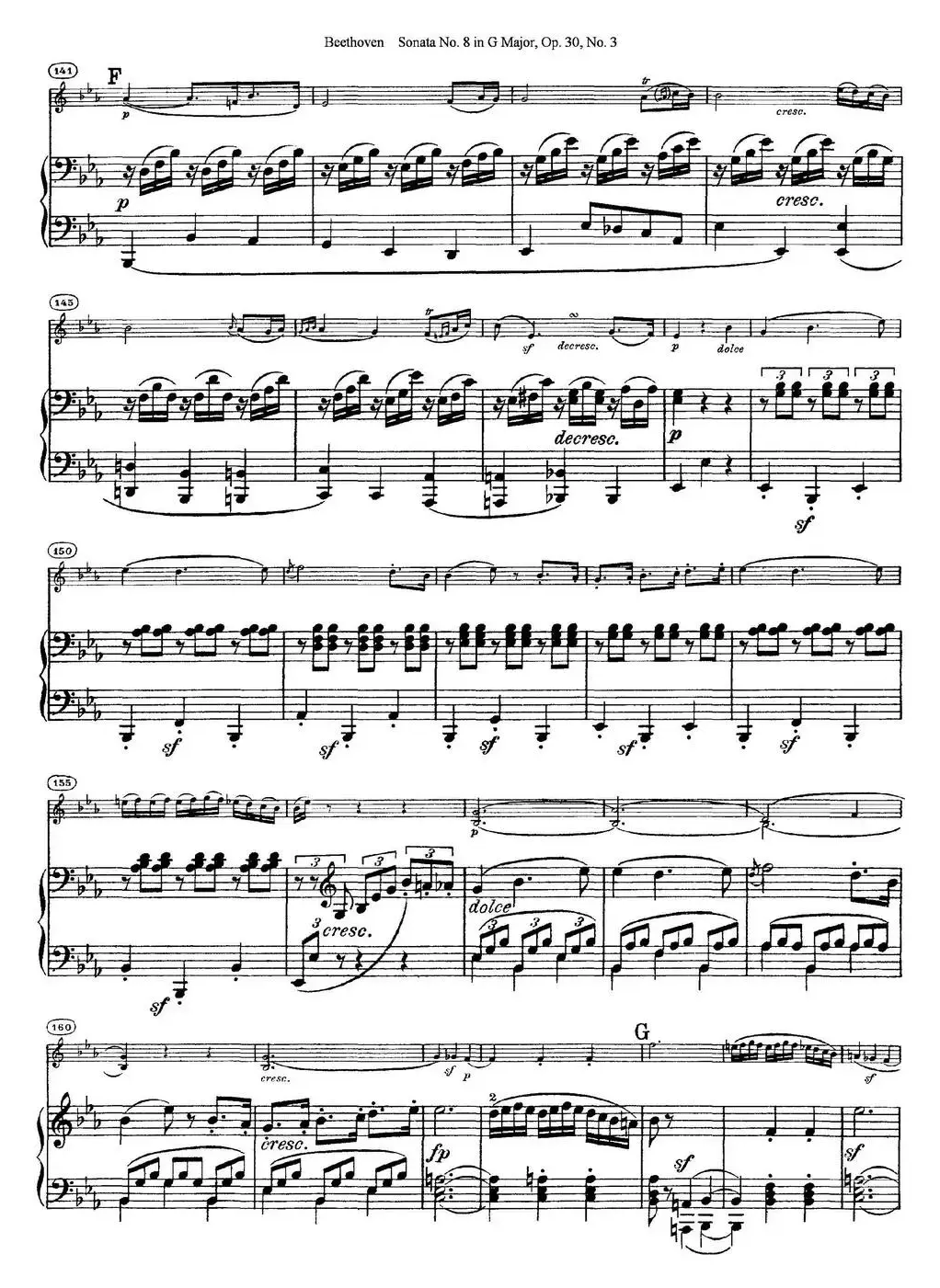 Violin Sonata No.8 in G Major Op.30 No.3（小提琴+钢琴伴奏）