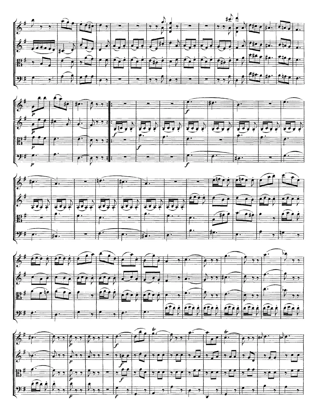 Mozart《Quartet No.3 in G Major,K.156》（总谱）