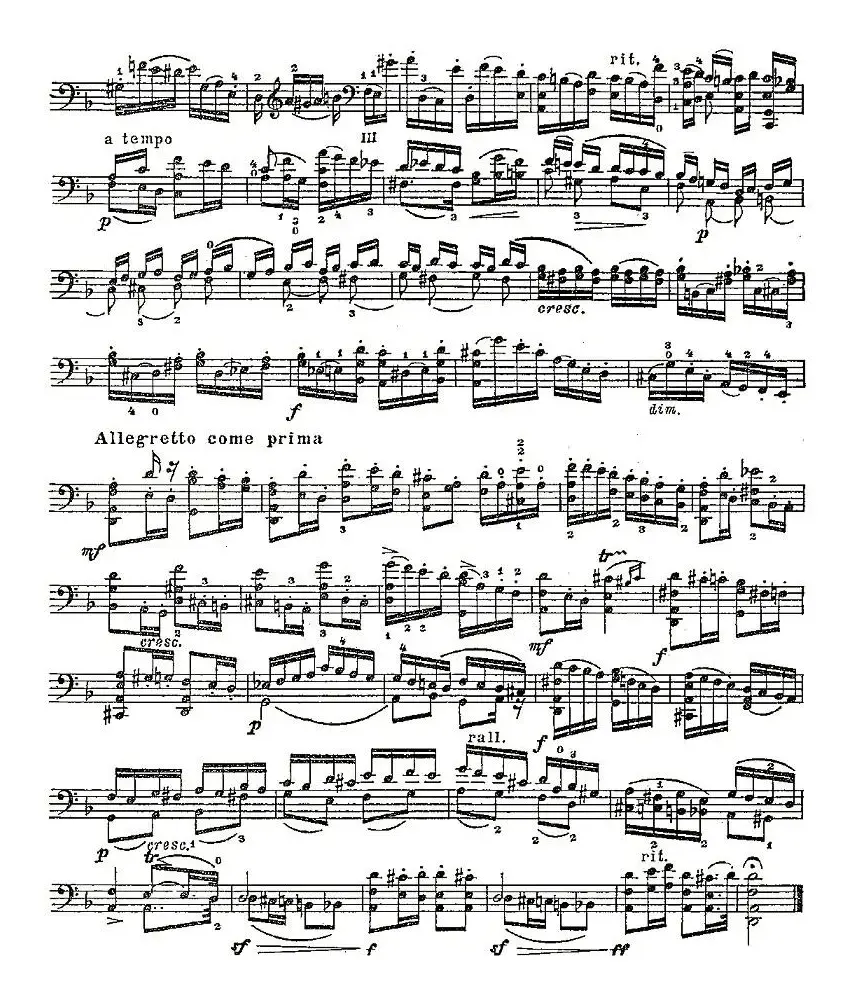 PIATTI 12 Caprices 之4（大提琴）