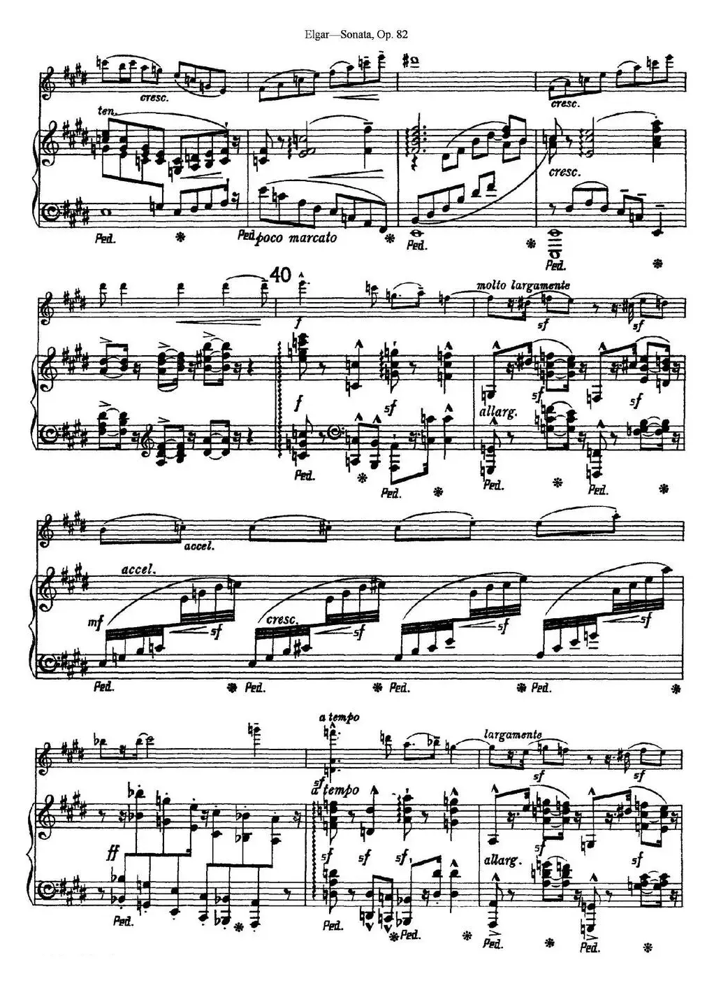 Violin Sonata Op.82（小提琴+钢琴伴奏）