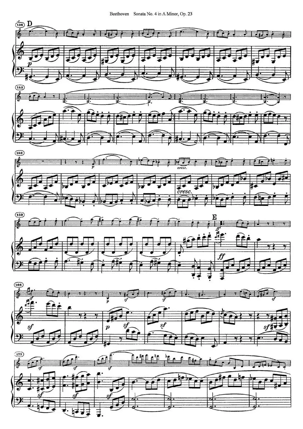 Violin Sonata No.4 in A Minor Op.23（小提琴+钢琴伴奏）