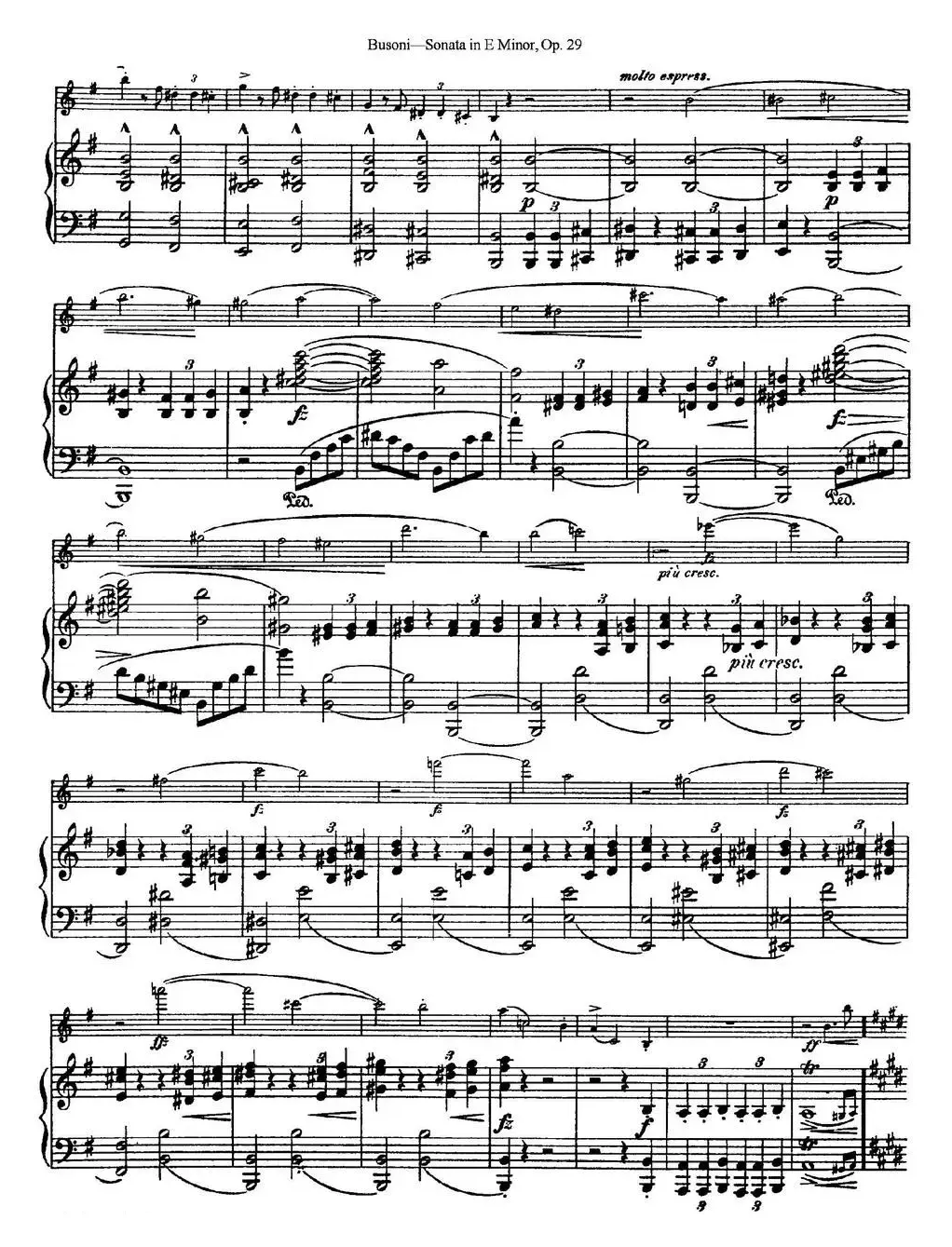 Violin Sonata No.1 in E Minor Op.29（小提琴+钢琴伴奏）