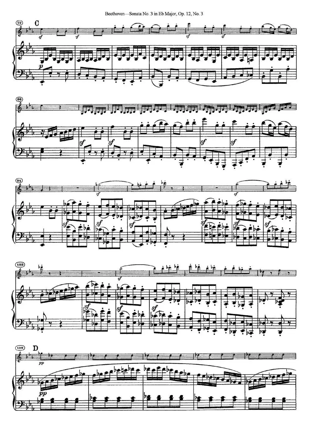 Violin Sonata No.3 in Eb Major Op.12 No.3（小提琴+钢琴伴奏）