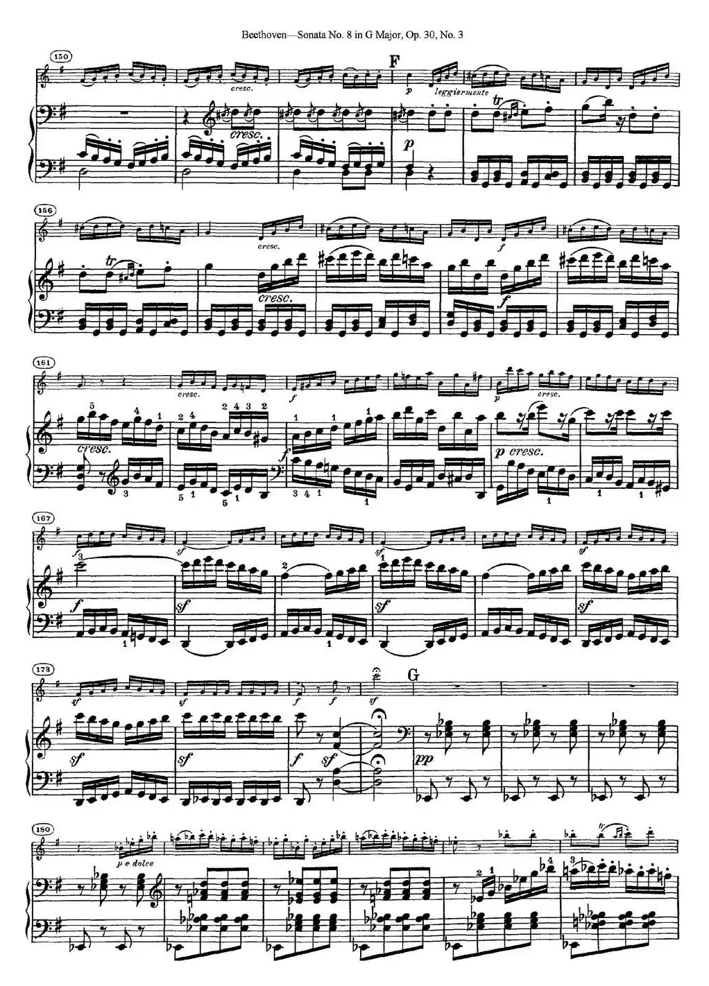 Violin Sonata No.8 in G Major Op.30 No.3（小提琴+钢琴伴奏）