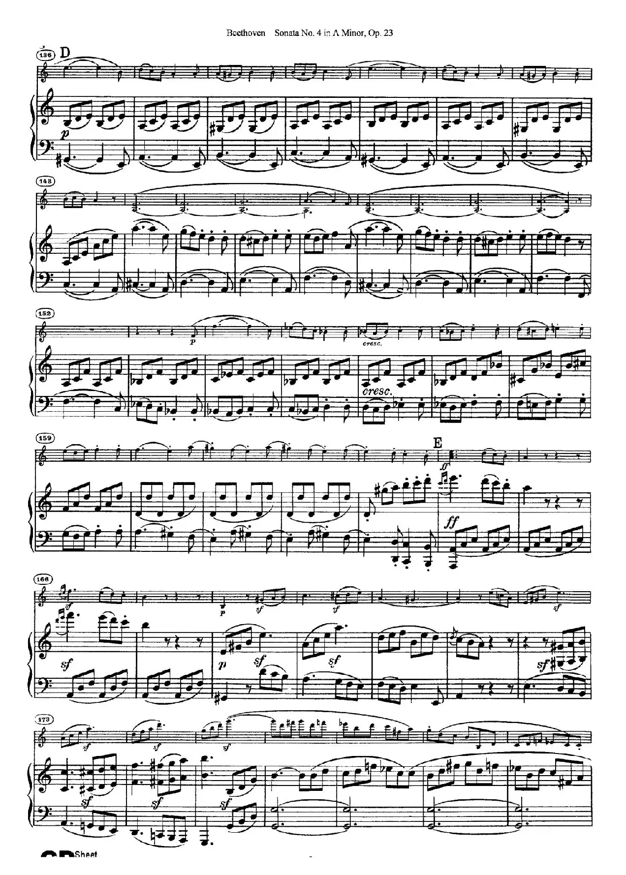 A小调第四小提琴奏鸣曲（Sonata No.4 in A Minor Op.23）（小提琴+钢琴伴奏）