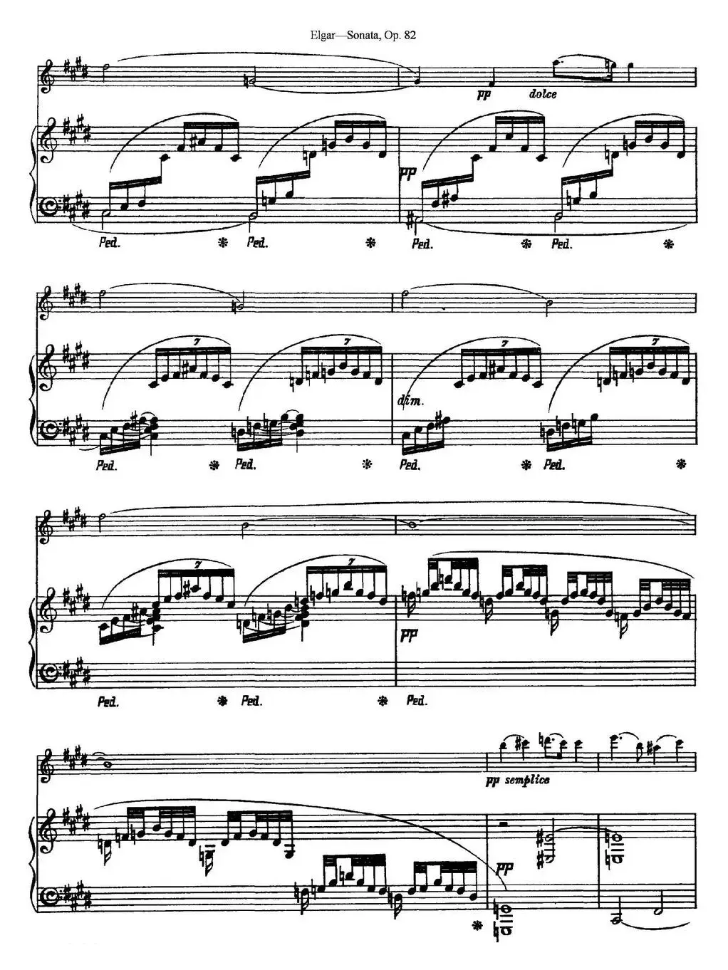 Violin Sonata Op.82（小提琴+钢琴伴奏）