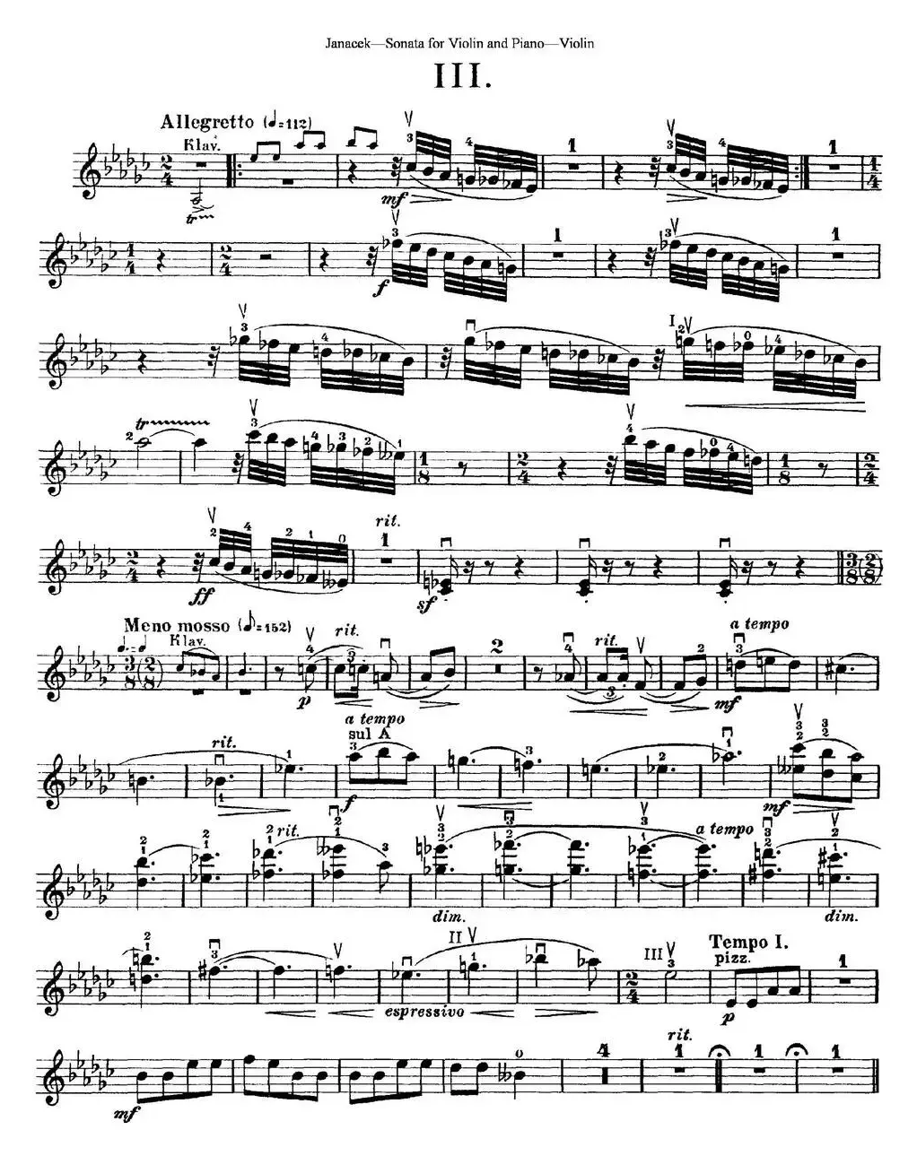 Janacek Sonata for Violin