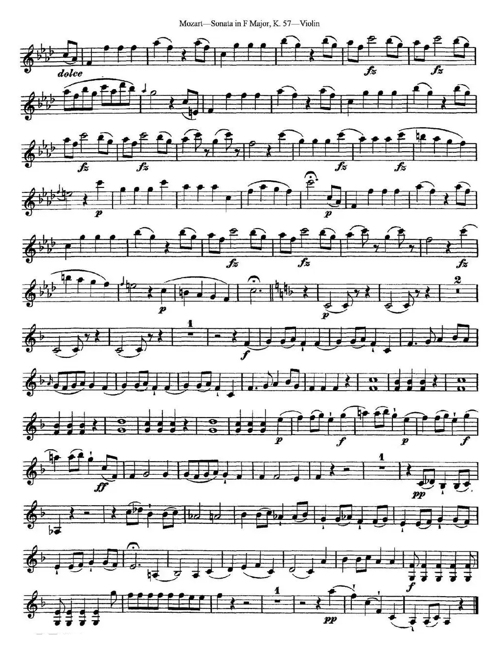 Violin Sonata in F Major K.357