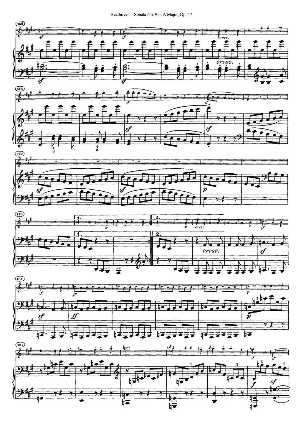 Violin Sonata No.9 in A Major Op.47（小提琴+钢琴伴奏）