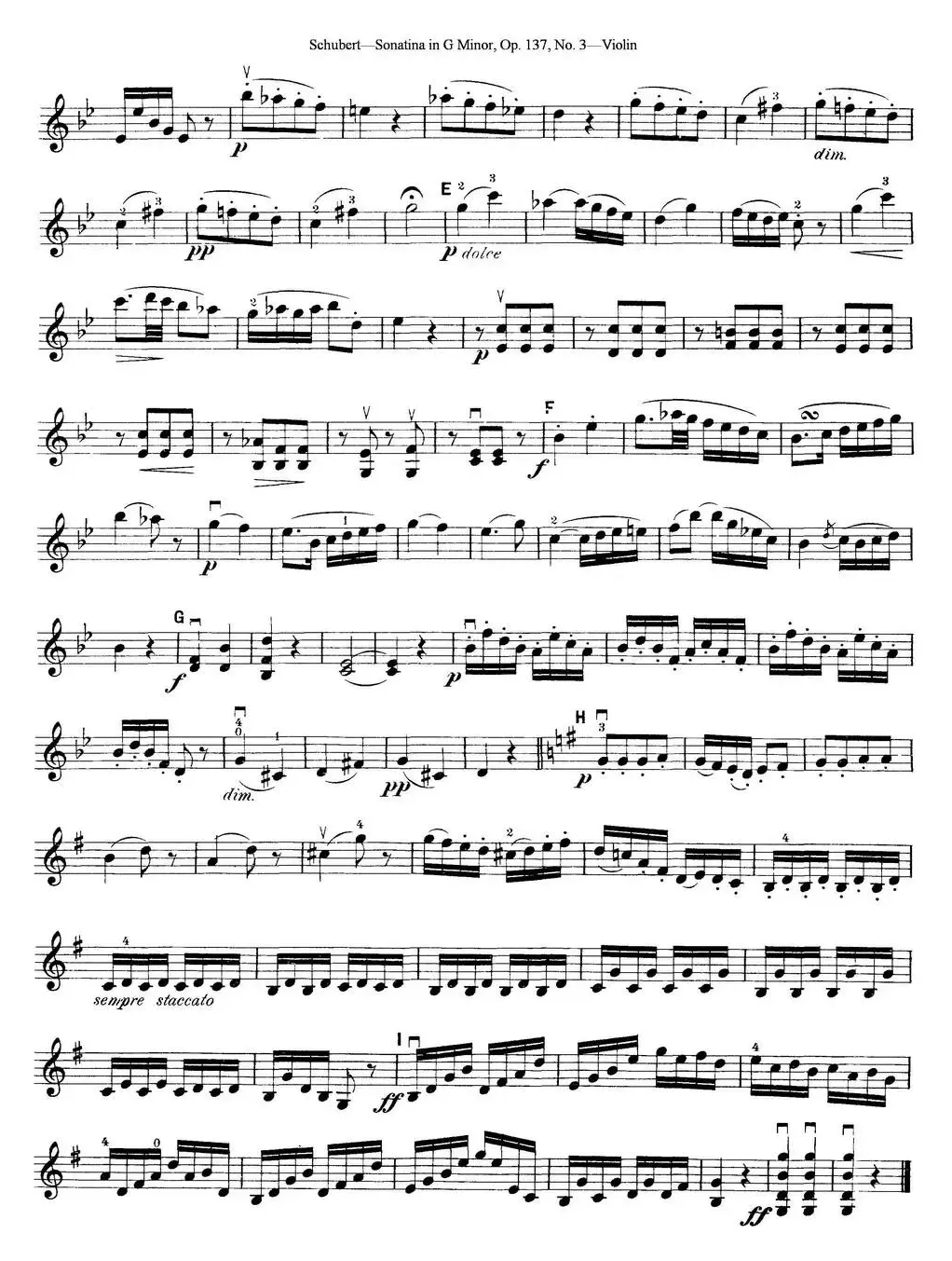 Violin Sonatina in G minor Op.137 No.3