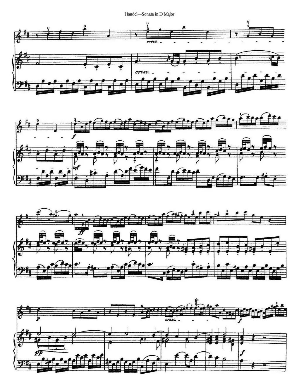 Violin Sonata No.4 in D major（小提琴+钢琴伴奏）