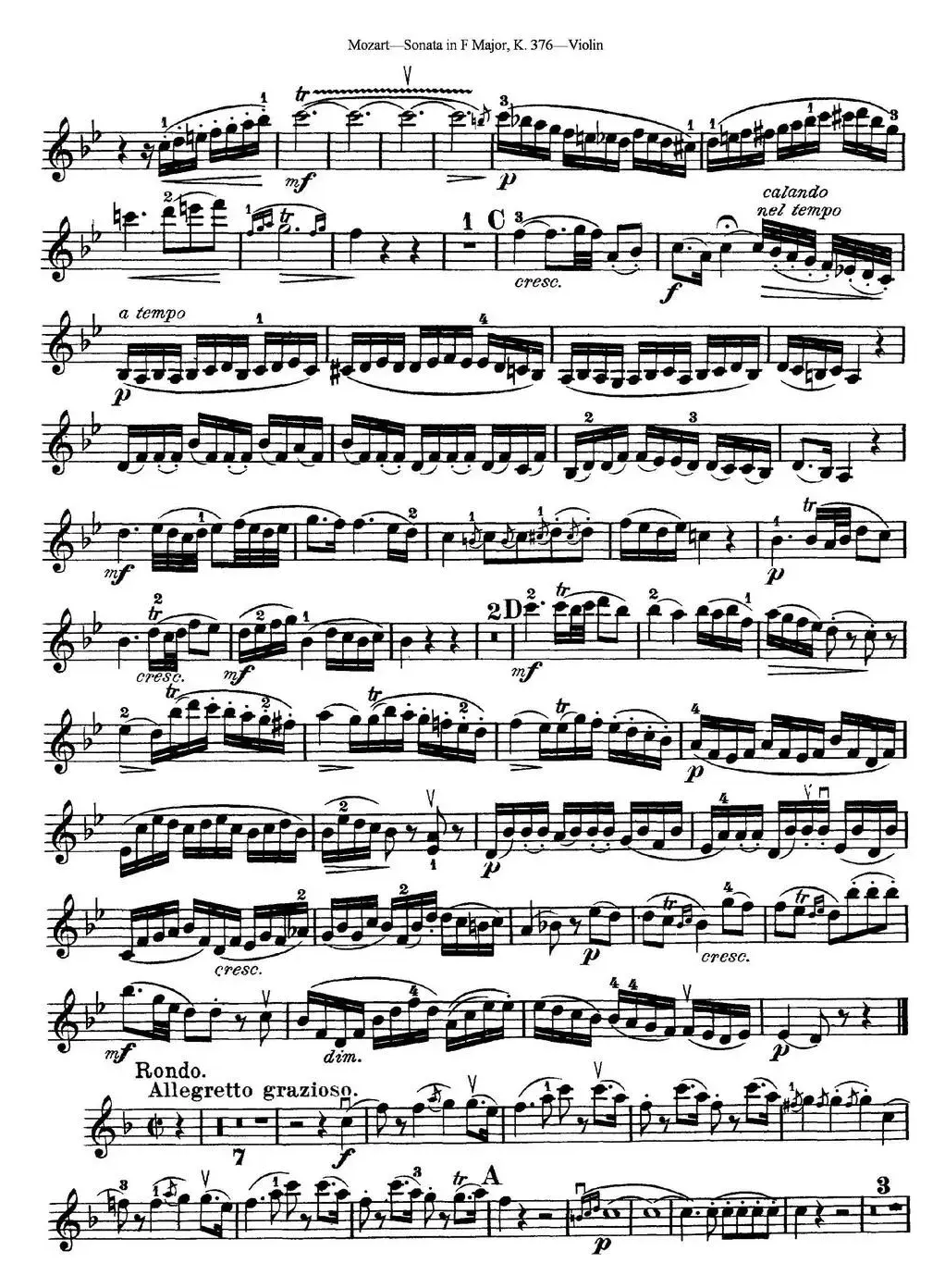 Violin Sonata in F Major K.376