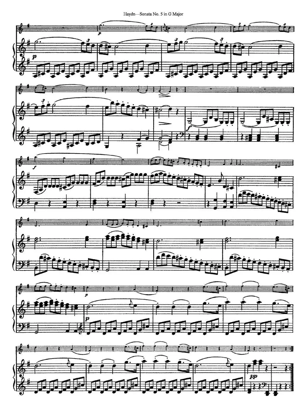 Violin Sonata No.5 in G Major（小提琴+钢琴伴奏）