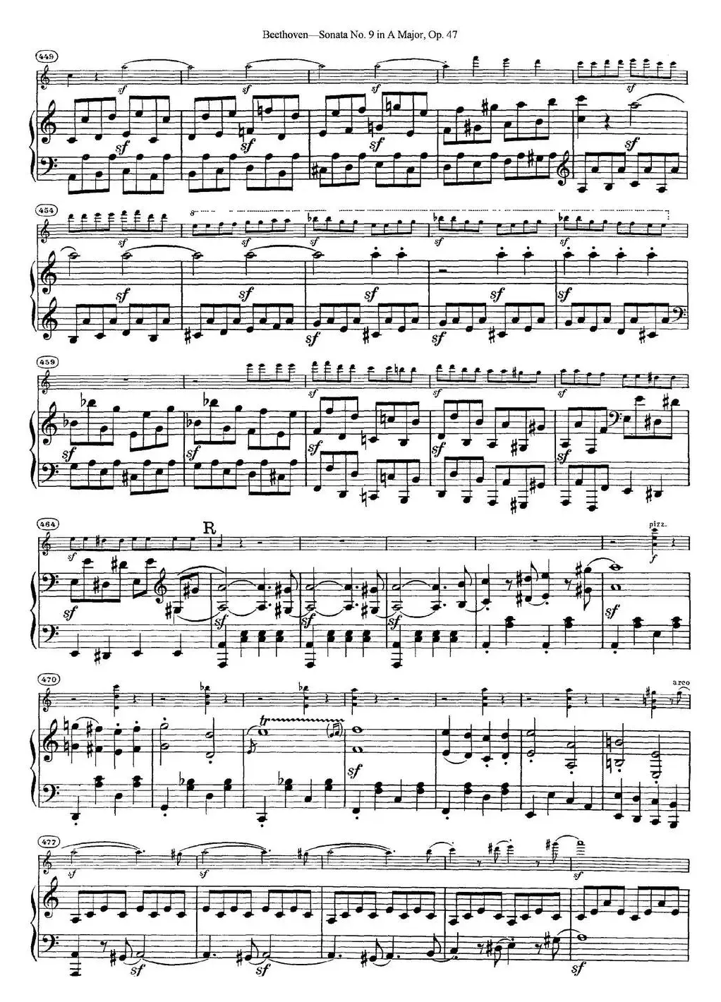 Violin Sonata No.9 in A Major Op.47（小提琴+钢琴伴奏）