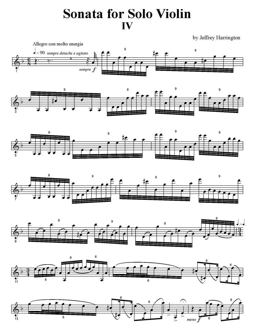 Sonata for Solo violin（小提琴奏鸣曲、IV）