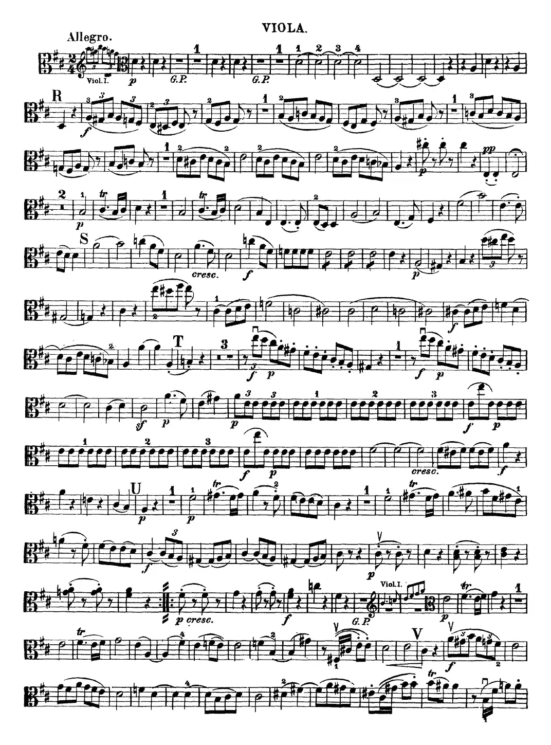 Mozart《Quartet No.20 in D Major,K.499》（Viola分谱）