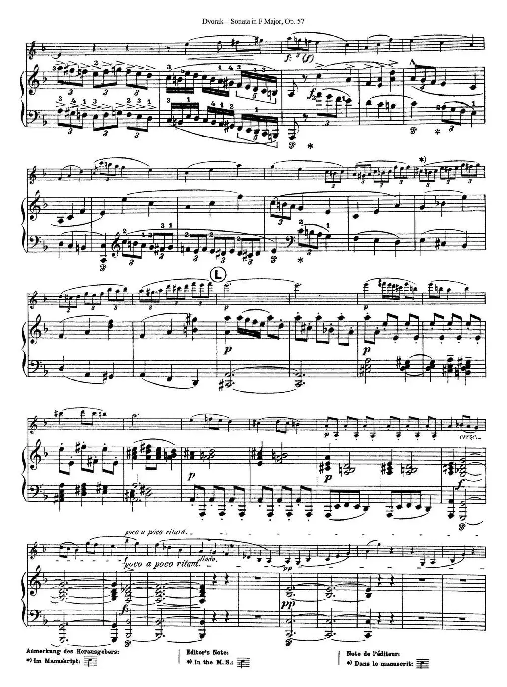 Violin Sonata Op.57（小提琴+钢琴伴奏）