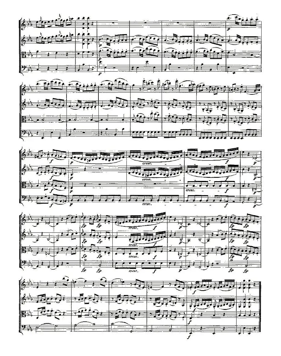 Quartet No. 7 in Eb Major, K. 160（降E大调第七弦乐四重奏）