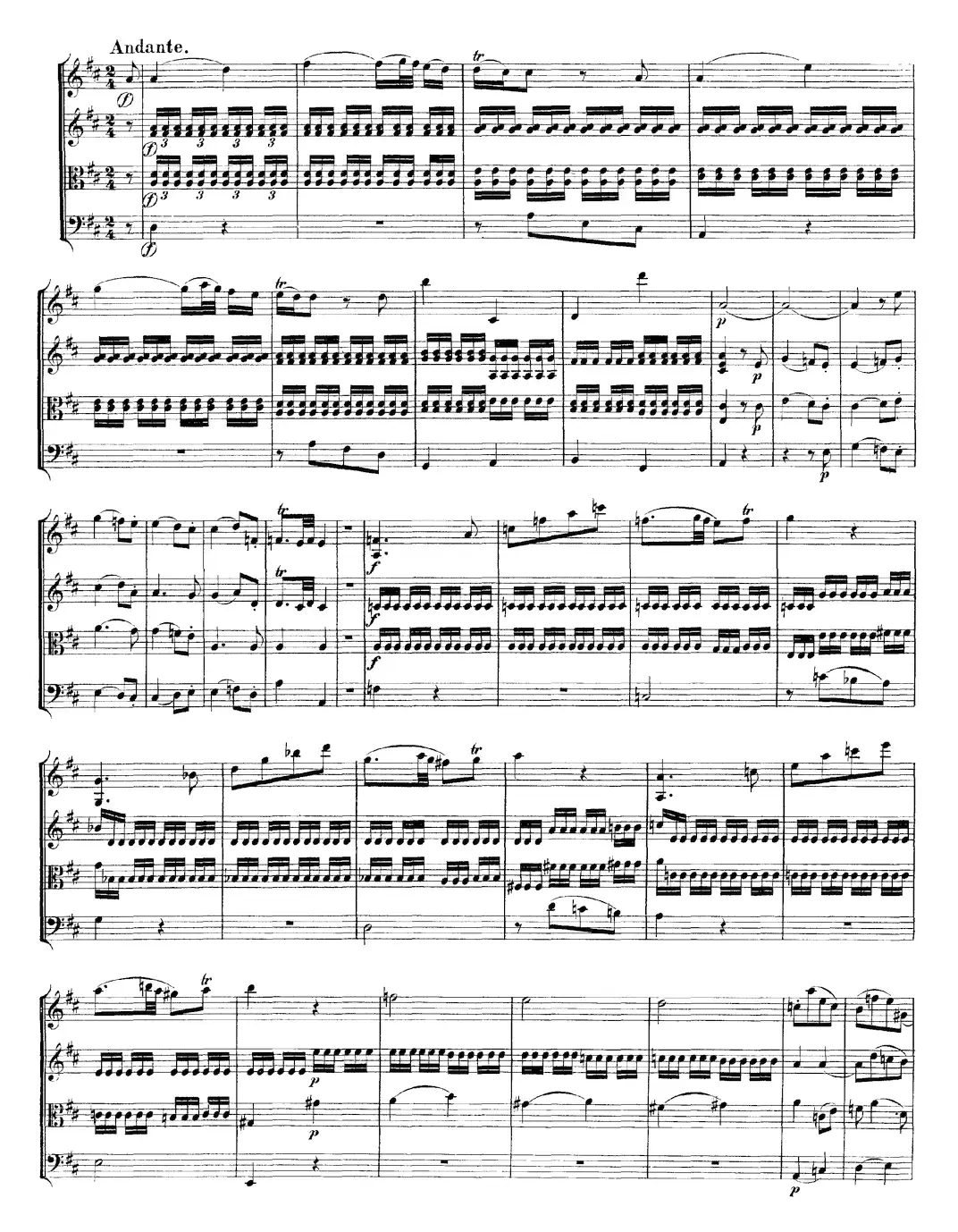 Mozart《Quartet No.9 in A Major,K.169》（总谱）