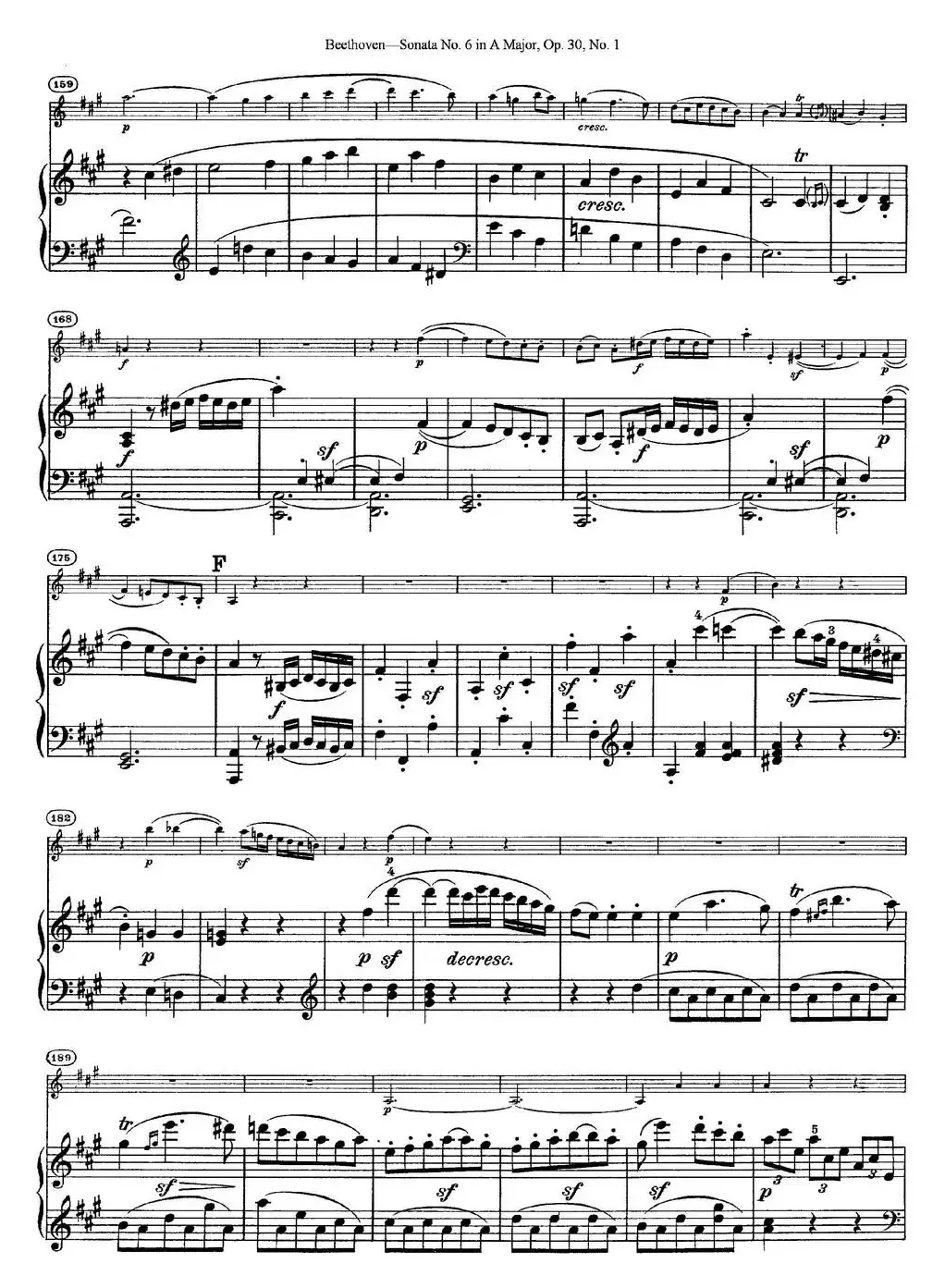 Violin Sonata No.6 in A Major Op.30 No.1（小提琴+钢琴伴奏）