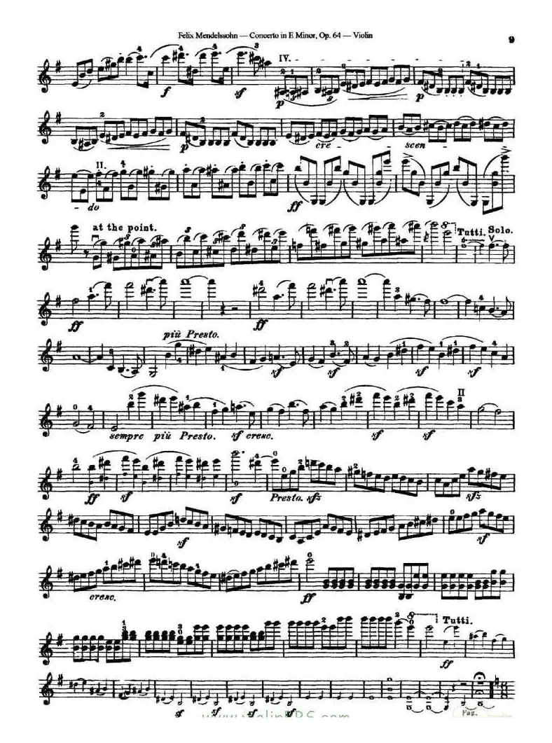 e小调协奏曲 Op.64（小提琴独奏）