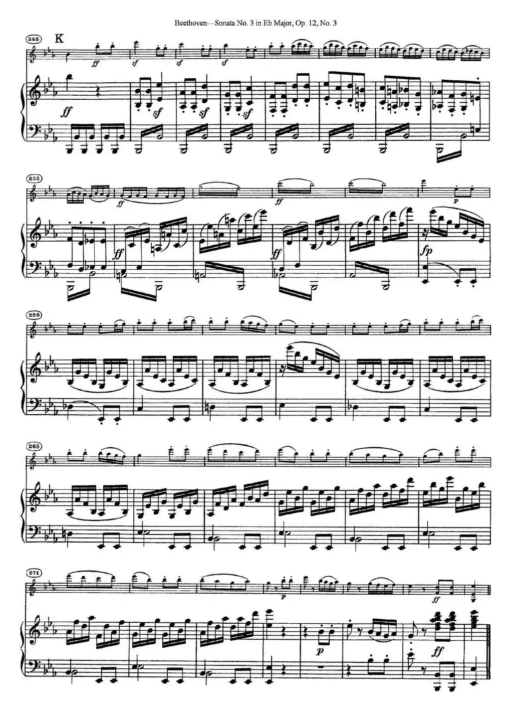 Violin Sonata No.3 in Eb Major Op.12 No.3（小提琴+钢琴伴奏）