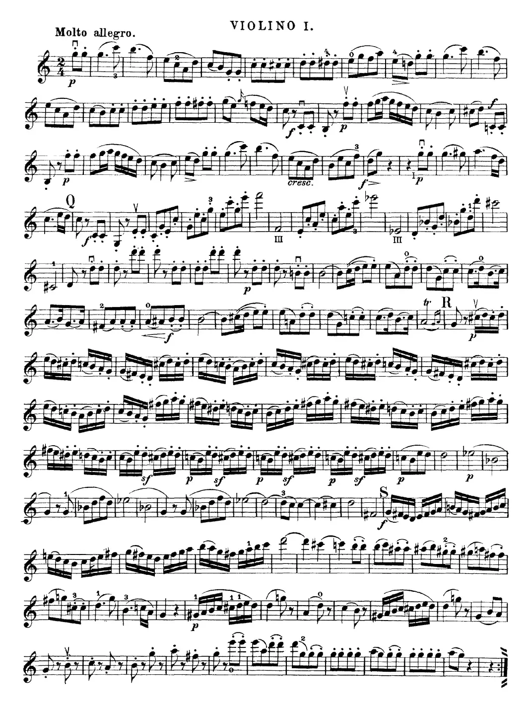 Mozart《Quartet No.19 in C Major,K.465》（Violin 1分谱）