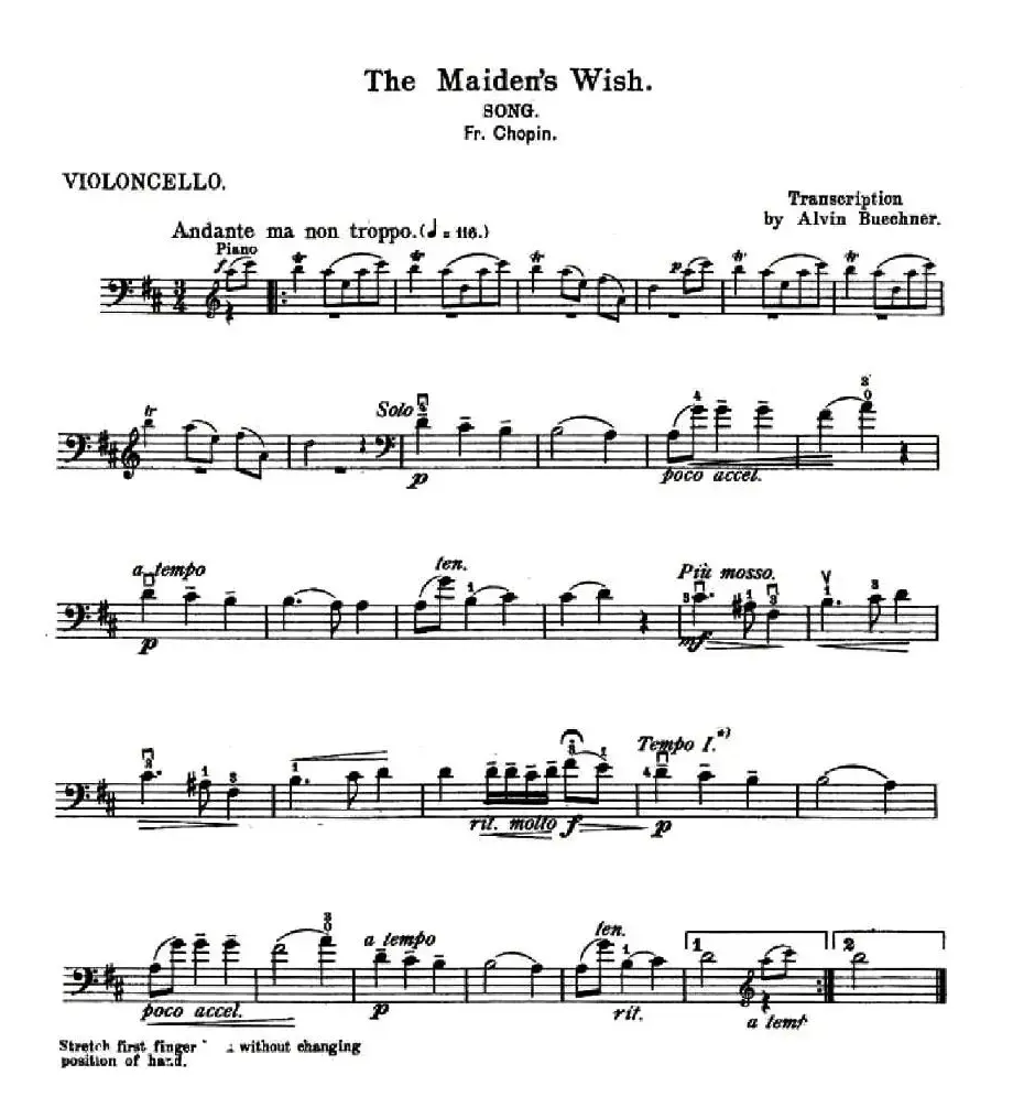 The Maiden's Wish（少女的祈祷）（大提琴）