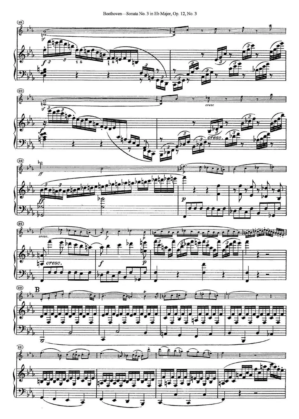 Violin Sonata No.3 in Eb Major Op.12 No.3（小提琴+钢琴伴奏）