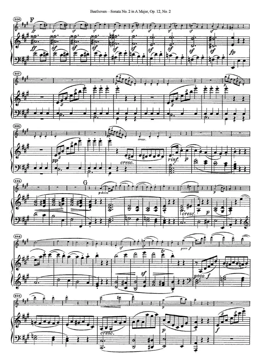 Violin Sonata No.2 in A Major Op.12 No.2（小提琴+钢琴伴奏）