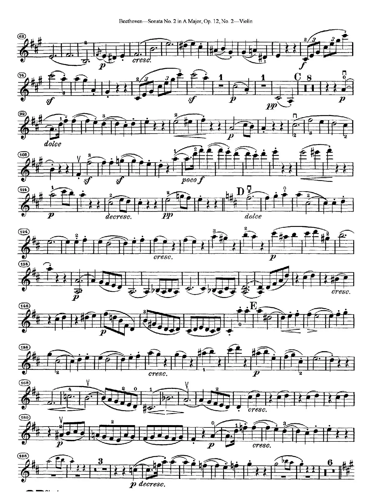 A大调第二小提琴奏鸣曲（Sonata No.2 in A Major Op.12,No.2）