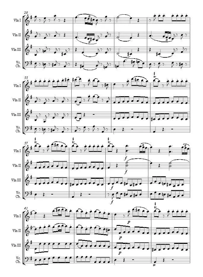 Eine kleine Nachtmusik 1st Movement K.525（弦乐四重奏）