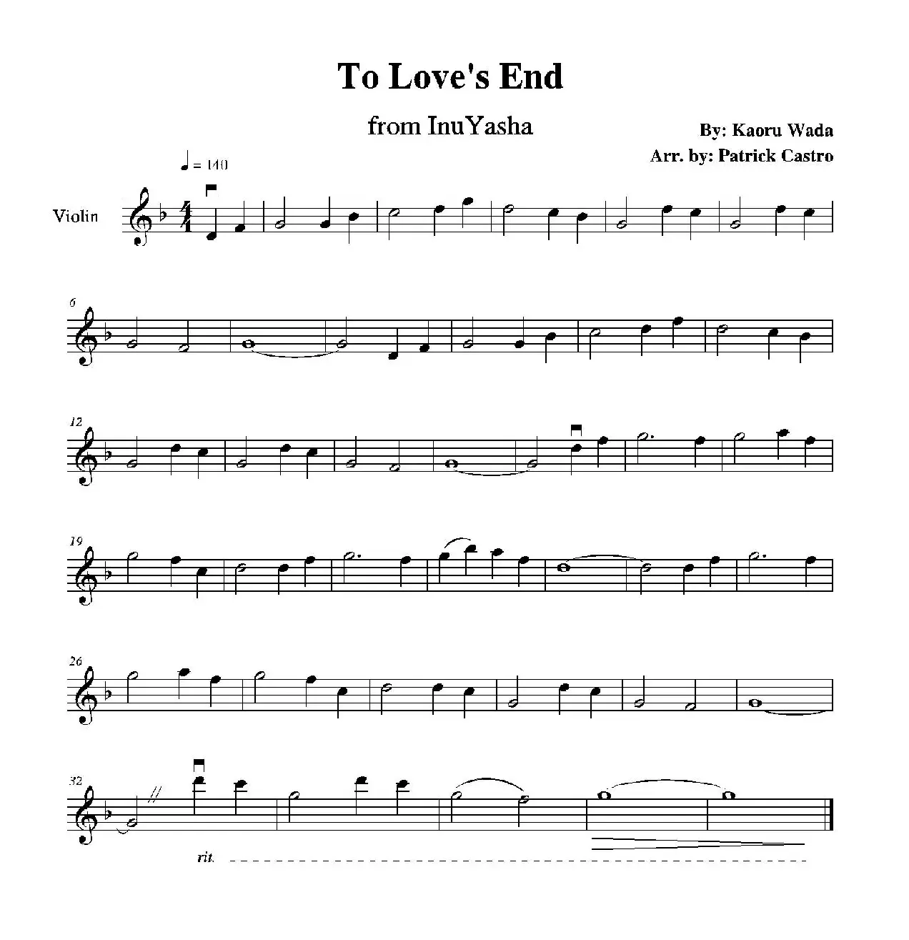 To Love's End