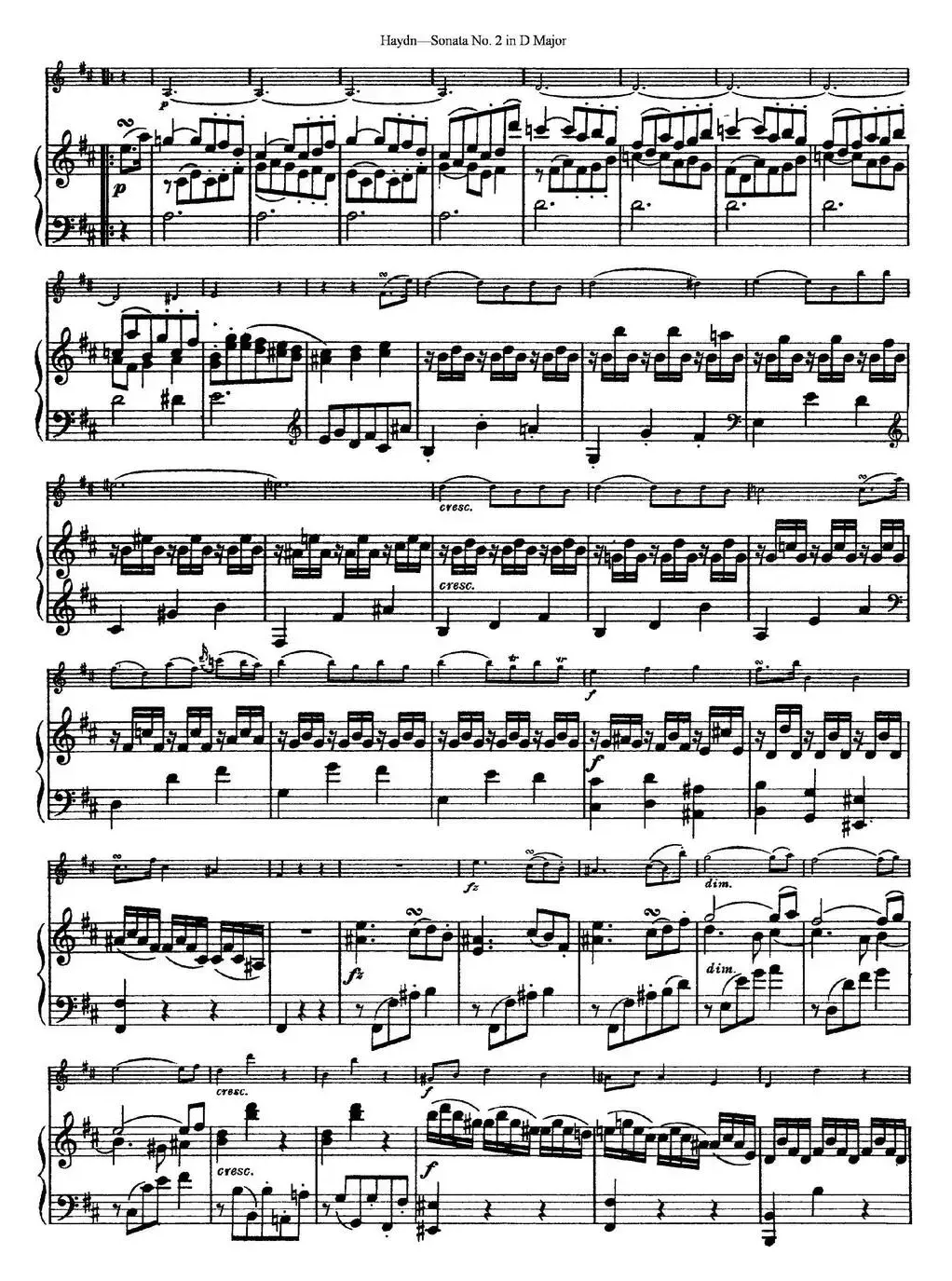 Violin Sonata No.2 in D Major（小提琴+钢琴伴奏）