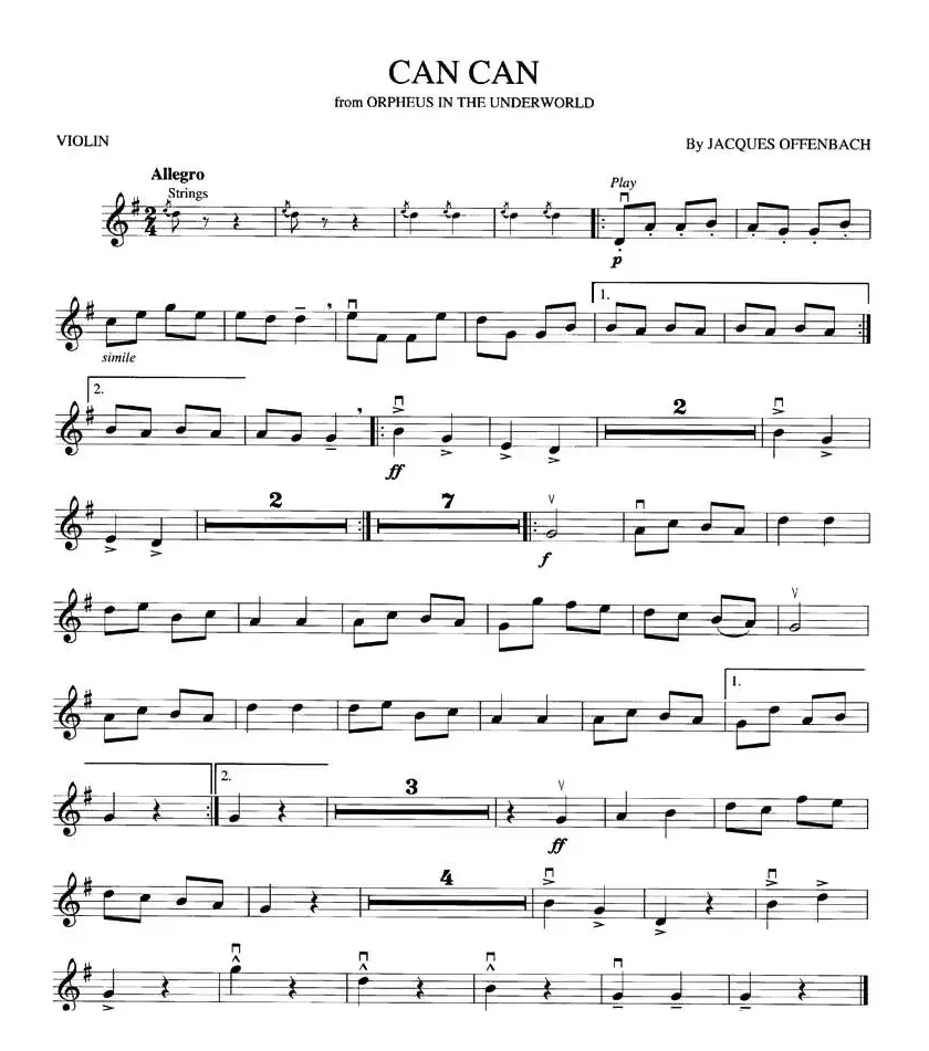 CAN CAN（康康舞曲、版本一）