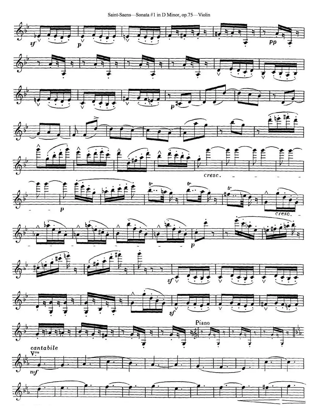 Violin Sonata No.1 in D Minor Op.75