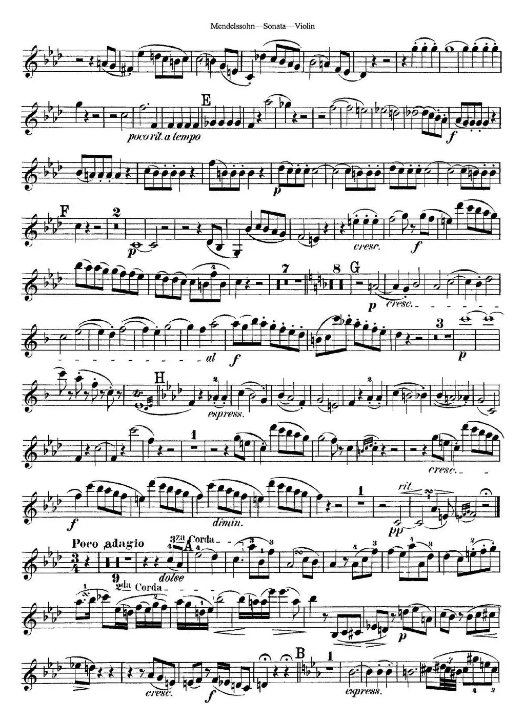 Mendelssohn Violin Sonata